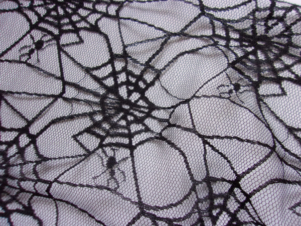 Black Spiders Cobweb Tulle Mesh Birdcage Bandeau Wedding Bridal Veil -Halloween