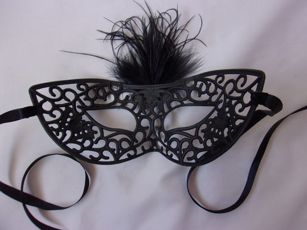 Black Glitter Mask Bespoke Gothic Halloween Masquerade - Bride Goth Wedding Raven Costume Fancy Dress - Ready Made 