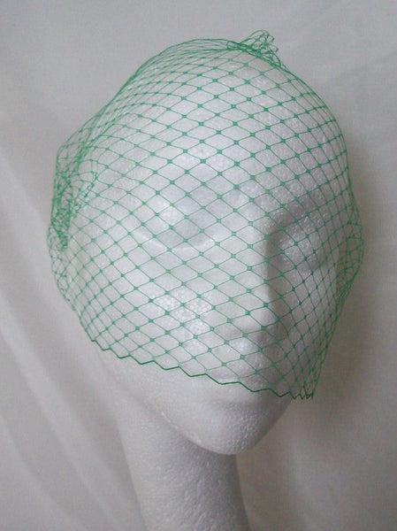 Emerald Absinthe Green Spot or Plain Birdcage Bandeau Wedding Bridal Veil - Gothic Diva Wedding Designs