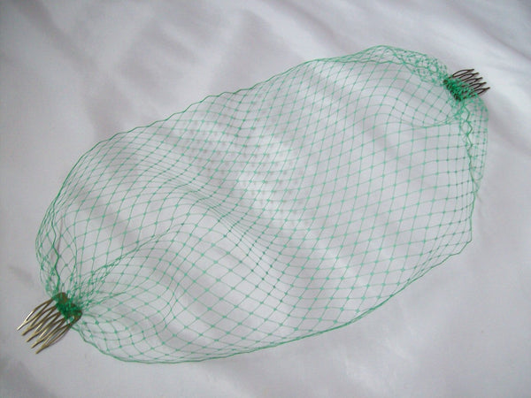 Emerald Absinthe Green Spot or Plain Birdcage Bandeau Wedding Bridal Veil - Gothic Diva Wedding Designs