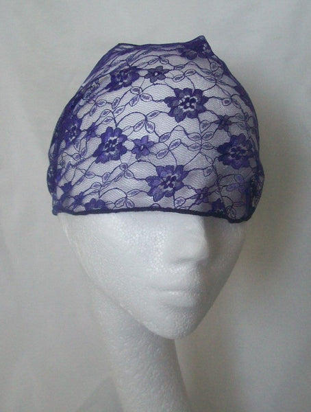 Gothic Retro Style Dark Purple Birdcage Bandeau Brides Wedding Bridal Veil Head Scarf- Made to Order