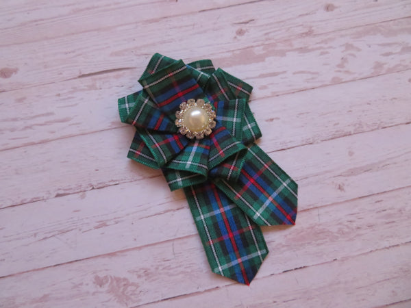 Rose Tartan Ruffle Brooch