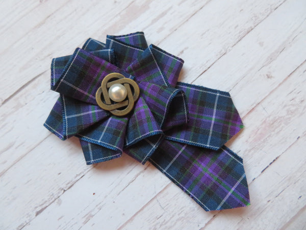 Pride of Scotland Celtic Tartan Ruffle Brooch