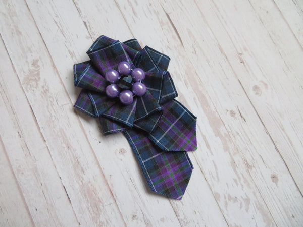 Pride of Scotland Tartan Ruffle Brooch