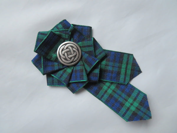 Black Watch Tartan Ruffle Brooch