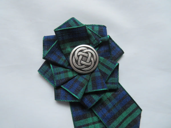 Black Watch Tartan Ruffle Brooch