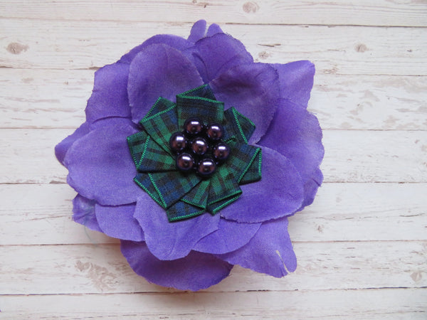 Tartan Flower Brooches