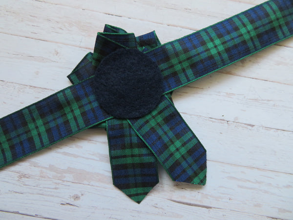 Black Watch Tartan Wrist Corsage