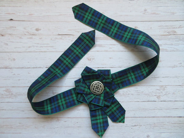 Black Watch Tartan Wrist Corsage