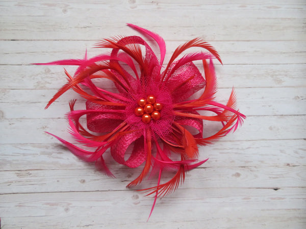 Cerise Raspberry Pink and Burnt Orange Mini Lily