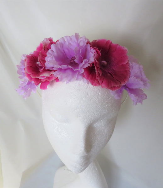 Lavender & Magenta Carnation Flower Crown