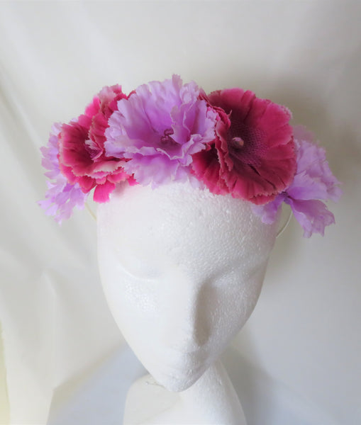 Lavender & Magenta Carnation Flower Crown