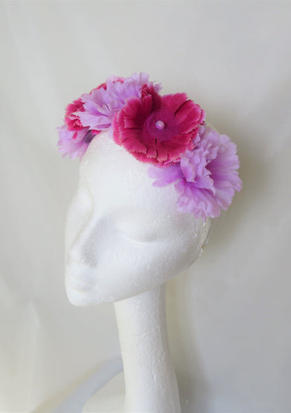 Lavender & Magenta Carnation Flower Crown
