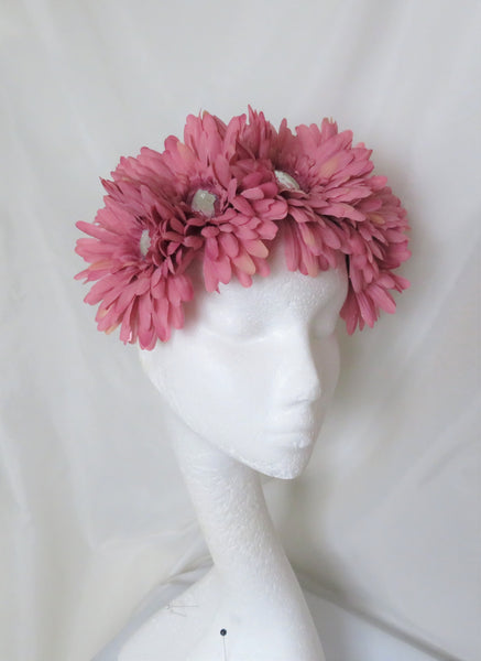 Dusky Pink Daisy Flower Crown