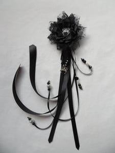 Black Spider Hair Ribbons