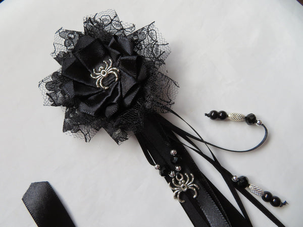 Black Spider Hair Ribbons