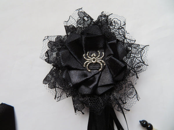 Black Spider Hair Ribbons