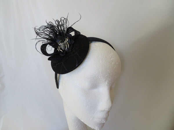 Black Spider Emma Cocktail Hat