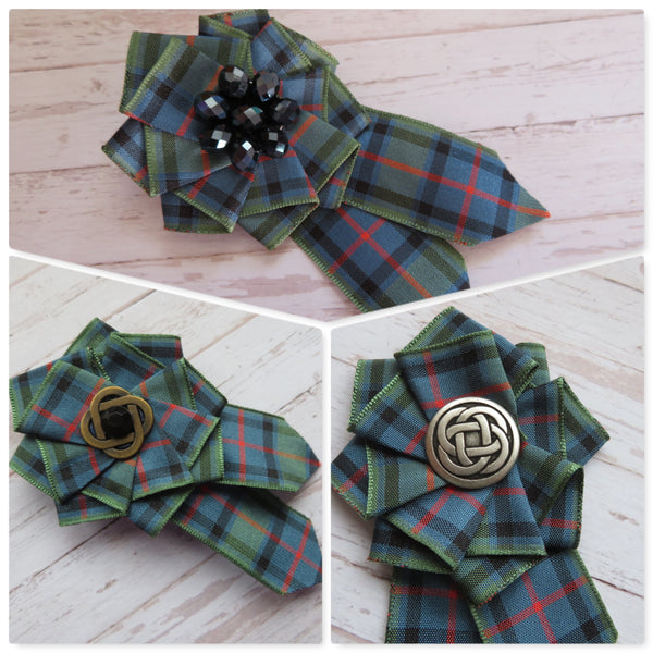 Flower of Scotland Tartan Ruffle Brooch