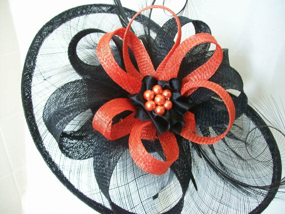 Orange and black wedding hats online