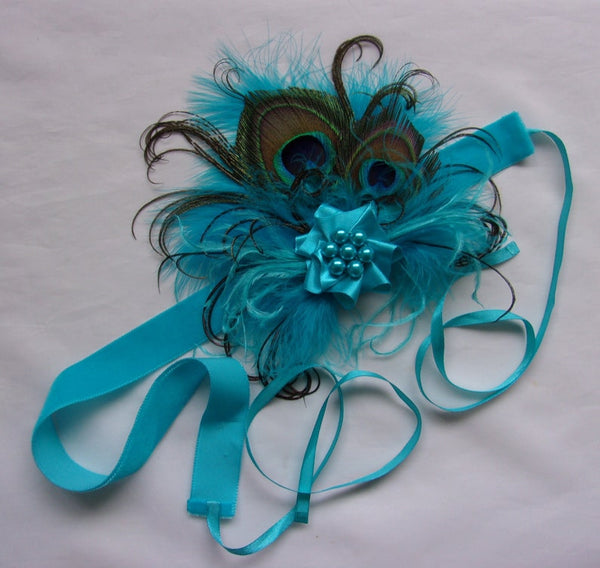 Victoriana Peacock Feather Flapper Band