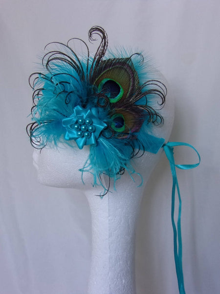 Victoriana Peacock Feather Flapper Band