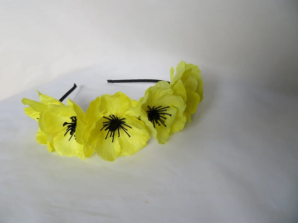 Yellow and Black Blossom Flower Crown