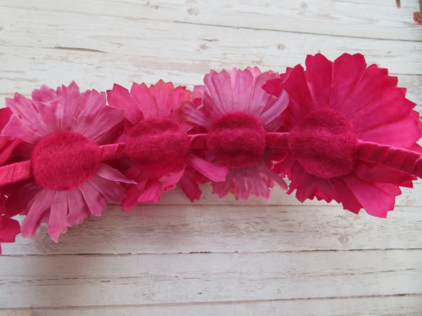 Small Pink Daisy Flower Crown