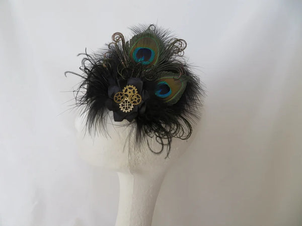 Black Steampunk Little Gem Hair Clip