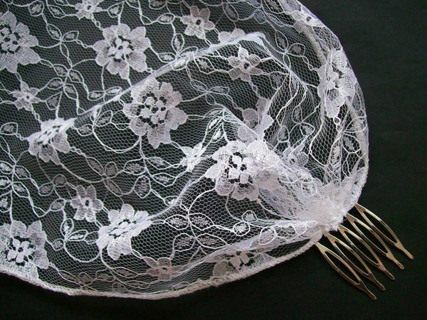 White Lace Veil Headscarf