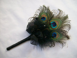 Black Peacock Feather Wand Bouquet