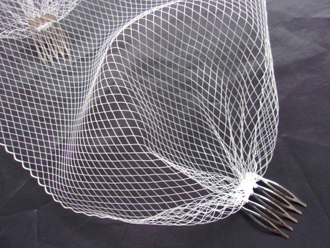 Ivory Fishnet Veil