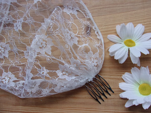 White Lace Veil Headscarf