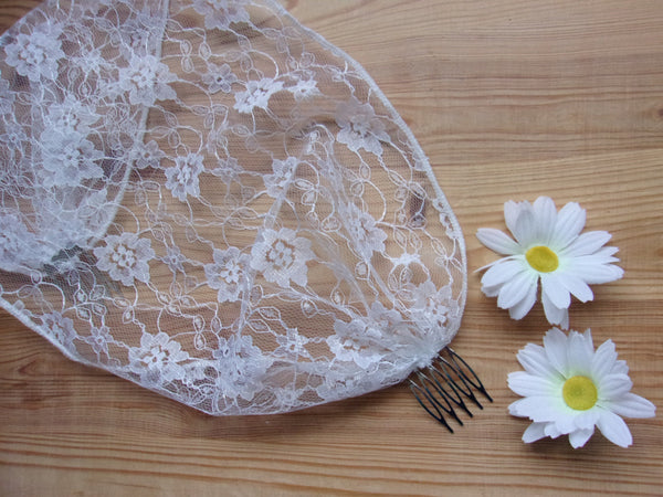 White Lace Veil Headscarf