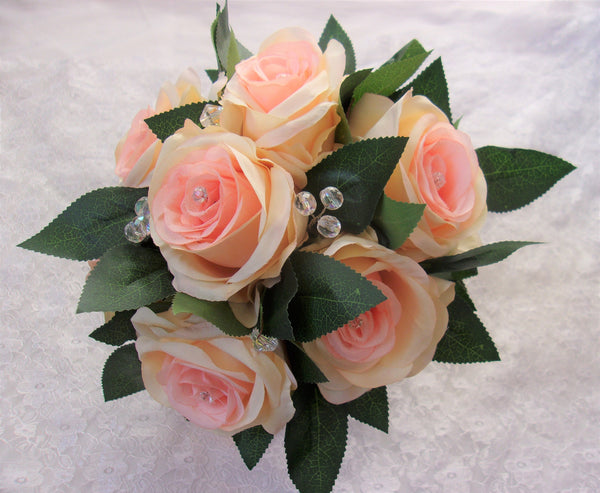 Apricot & Peach Rose Posy Bouquet