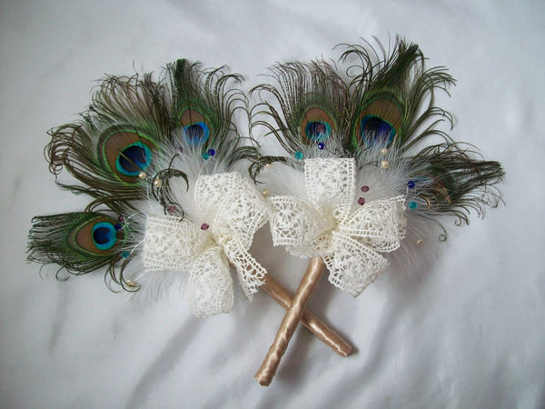 Peacock Feather Mini Fan