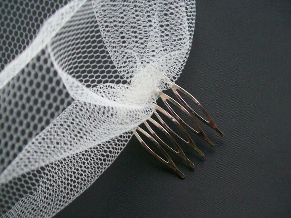 Ivory Bridal Tulle Mesh Bandeau Veil Perfect for Brides Full Face Veils with Combs - Wedding Communion - Made to Order