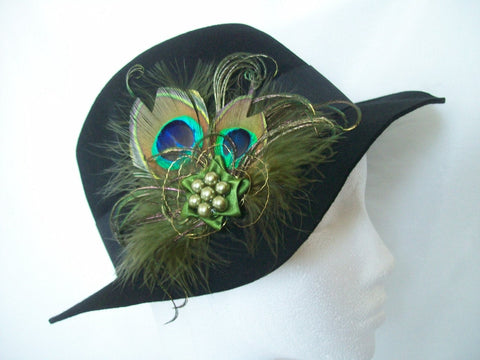 Peacock Feather Hat Clip