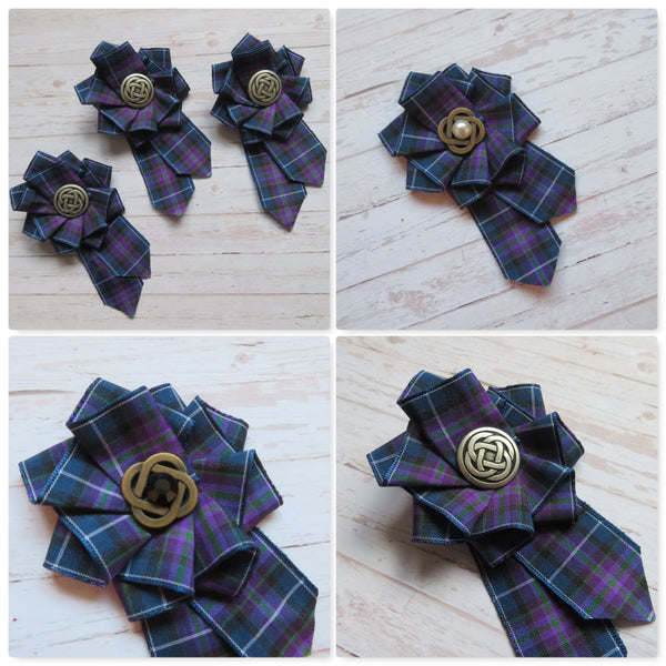 Pride of Scotland Celtic Tartan Ruffle Brooch